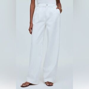 Madewell White Wide-Leg High-Rise Pants
